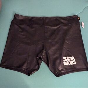 Disney NWT Star Wars Faux Leather Black Biker Shorts 3X
